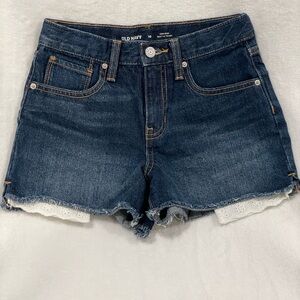 Old Navy girls Denim Shorts with lace trim detail